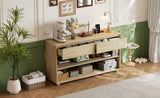 TREXM Console Table for Entryway, Vintage Entryway Table with Drawers and Shelves, Perfect Console N715P233434D