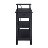 ZUN Black Storage Accent Table with USB B062P191062