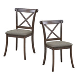 Wooden X Back Dining Chairs Set of 2, Modern Fabric Upholstered Kitchen Side 2PC Chairs, Cross Back W2582P188310