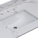 Bathroom Sink Rectangle Deep Bowl Pure White Porcelain Ceramic Lavatory Vanity Sink Basin with W122552094