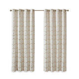 Total Blackout Metallic Print Grommet Top Curtain Panel Pair B035129662