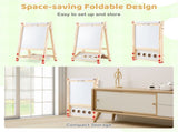 Natural Pine Wood 3-in-1 Kids Art Easel with Magnetic Whiteboard & Chalkboard, Adjustable Height 53682612