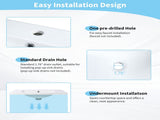 30x18 inch rectangular single hole bathroom resin sink, vanity top sink only, white WF311024AAA