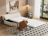 Twin Size Folding Ottoman Sleeper Bed with Mattress Convertible Guest Bed, White N719P243722K