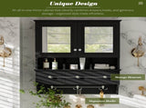 4-in-1 Bathroom Mirror Cabinet, 24-inch Wall Mounted Medicine Cabinet with Drawers & Organizer N710P405416B