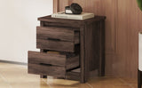 Vintage Two Drawer Nightstand, Simple and Generous Storage Space,Dark Walnut WF324088AAD