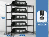 5 Tier Wire Shelving Unit-Metal Storage Shelves, Adjustable Wire Rack, Garage Shelving 52081089