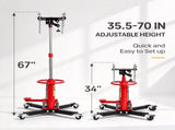 Transmission Jack, 1660 lbs 3/4-TonHydraulic 2-Stage High Lift Vertical Telescoping Floor Jack 12599906