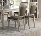 ZUN Luxury Silver Accent Tufted Upholstered Chairs Set of 2 Dining Side Chairs HSESF00F1705