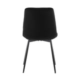 Velvet Dining Chair set of 2, Metal Legs, Adjustable Feet, Black 62151339