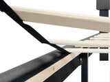 Twin Size Upholstered Platform Bed Frame with Modern Button Tufted Linen Fabric Headboard, No Box W311P195323