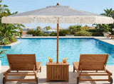 7ft Boho Patio Umbrella with Fringe Tassels, Outdoor Beach Umbrella with Aluminum Pole for Poolside 31024614