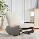 ZUN Modern Rocking Chair Recliner, Comfy Rocker Nursery Chair with Footrest, Accent Reading Chair, W1143P163505