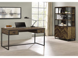 2-Door Bookcase in Rustic Oak Herringbone and Gunmetal B016P164972