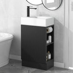 ZUN 18.6" Bathroom Vanity with Sink, Bathroom Vanity Cabinet with Two-tier Shelf, Left or Right N725P212181B