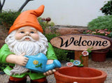 Outdoor Garden Sculpture Gnome Flower Pot Planter - Unique Yard Statue Decoration, Interesting Law W5398P455469