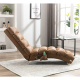 COOLMORE Linen Massage Chaise Lounge Indoor with Remote Control,Ergonomic Electric Massage Long W395P184846
