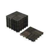 30 PCS Interlocking Deck Tiles Striped Pattern, 12" x 12" Square Light Gray Acacia Hardwood Outdoor 25506565