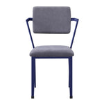 ZUN Grey and Blue Open Back Upholstered Office Chair B062P186424