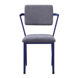 Grey and Blue Open Back Upholstered Office Chair B062P186424