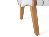 Outdoor Acacia Wood and Rope Weave 3 Piece Chat Set, White and Teak 33691109