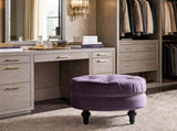Dawn Tufted Round Ottoman Nailhead Accents, Purple Velvet B2719P238412