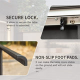 Patio Dining Expandable Table, Metal Aluminum Outdoor Table for 6-8 Person Rectangular Table for W1859111371