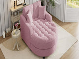 55" Modern Chaise Lounge Sofa Bed Upholstered Sofa Couch with Tufted Seat and Detachable Pillows for N719P256002P