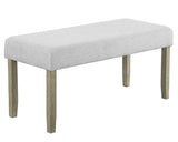 1pc Contemporary Upholstered Dining Bench Beige Gray Finish Dining Room Living Room Wooden Furniture B011P198368