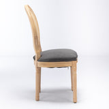 A&A Furniture,French Style Solid Wood Frame Antique Painting Linen Fabric Rattan Back Dining W1143141069