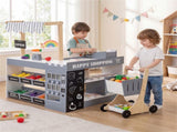 Gray Wooden Kids Supermarket Playset Vending Machine, 90.1778.74104.14cm Grocery Store Toy 33743547