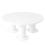 ZUN ON-TREND Φ39.4'' Easy Assembly Round Petal-Shaped Coffee Table, Cream Style Center Table with 3 N721P190396K