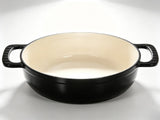 Cast iron 7.5QT cooking pot - Pure black - includes two silicone gloves - Enamel pot 77846550