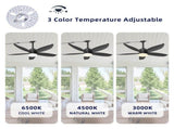 Outdoor ceiling fan with light 42-inch black waterproof gazebo ceiling fan, with light, for outdoor W1962P573328