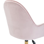 ZUN Velvet Home Office Chair with Wheels, Cute Chair with Side Arms and Gold Metal Base for Living Room, W1733110162