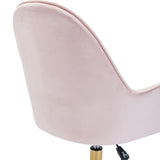 ZUN Velvet Home Office Chair with Wheels, Cute Chair with Side Arms and Gold Metal Base for Living Room, W1733110162