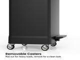 Black 14 Gallons Pedal Trash Can with Soft Close Lid, Removable Inner Bucket & Detachable Wheels, 12811413