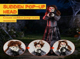 48" Animated Halloween Girl Doll Animatronic, Sound Activated Pop-Up Head with Light Up Red Eyes & 88428130