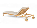 Riviera Outdoor Chaise Lounge with Wheels, Acacia Wood Frame N775P287338T