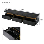 ZUN ON-TREND Luxury TV Stand High Gloss Faux Marble Top for TVs Up to 78'', Rectangle Media Console WF323980AAB