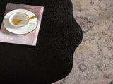 Scalloped Black Coffee Table Unique Wave-Edge Shape, Elegant Focal Piece for Stylish Spaces. W3081P389074
