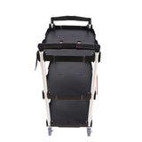 Folding service car with wheels, three-layer practical trolley, folding storage cart, suitable for W227P163437