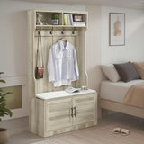 Wood Coat Rack, Storage Shoe Cabinet, with Clothes Hook, with Sponge Pad Product, Multiple Storage 67234760