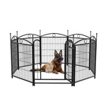 ZUN Dog Playpen Indoor 32 inch 8 Panels Metal Dog Pen Pet Dog Fence Outdoor Exercise Pen with Doors, W368P234000