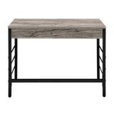 Light Weathered Oak and Black Writing Desk with 2 Drawers B062P184545