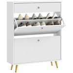 ZUN White shoe cabinet with adjustable shoe rack 34135365