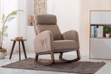COOLMORE Rocking Chair, Modern Glider Chair, Recliner Armchair with Wood Legs and Side Pocket, W39594818