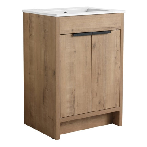 ZUN 24" Freestanding Bathroom Vanity 2 Soft-Close Cabinet Doors ,Only Vanity without Top W999113508