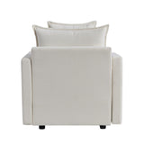 Chenille Fabric Comfy Deep Single Seat Sofa Upholstered Reading Armchair Living Room W1036P187125