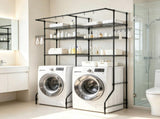 6-Tier Over Washer and Dryer Storage Shelves, Adjustable Laundry Room Organizer with Hanger Rod & 44446386